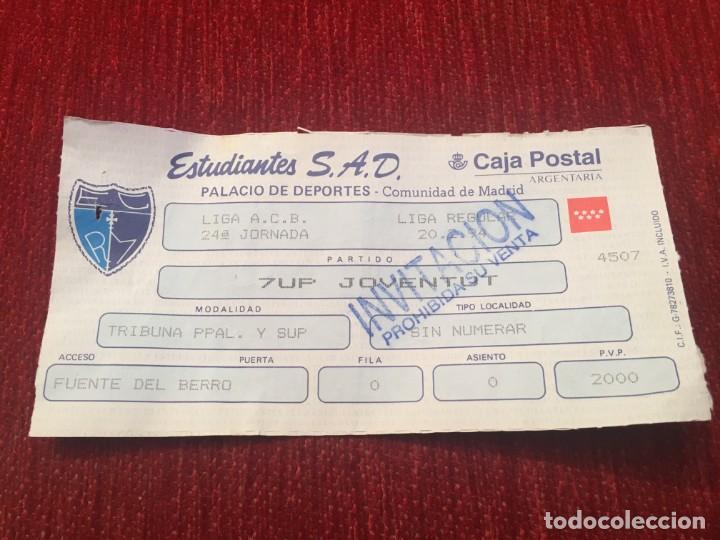 Collectionnisme sportif: R5439 ENTRADA TICKET BALONCESTO ESTUDIANTES JOVENTUT LIGA ACB 1993 1994