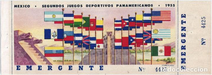 Collectionnisme sportif: Entrada Emergente - Segundos Juegos Deportivos Panamericanos - Mexico (1955) &iexcl;Impecable!