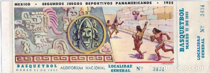 Collectionnisme sportif: Entrada Basquetbol - Segundos Juegos Deportivos Panamericanos - Mexico (1955) &iexcl;Impecable!