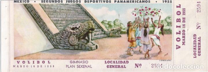 Collectionnisme sportif: Entrada volibol - Segundos Juegos Deportivos Panamericanos - Mexico (1955) &iexcl;Impecable!