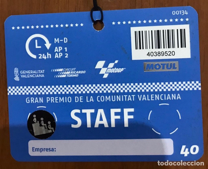 Coleccionismo deportivo: Acreditaciones circuito Cheste 2018 - Foto 1