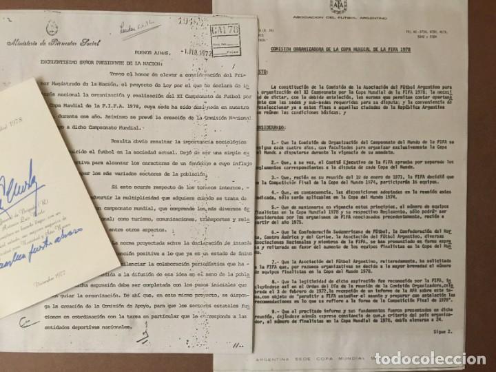 Coleccionismo deportivo: Mundial Argentina 78 Proyecto de ley y Comision organizadora. Documentos - Foto 1