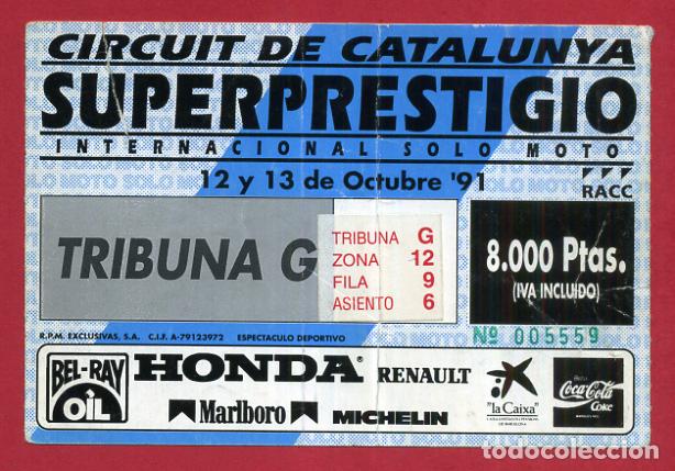 Sammelleidenschaft Sport: ENTRADA MOTOCICLISMO MOTOS, CAMPEONATO INTERNACIONAL 1991 , ORIGINAL , EF4006