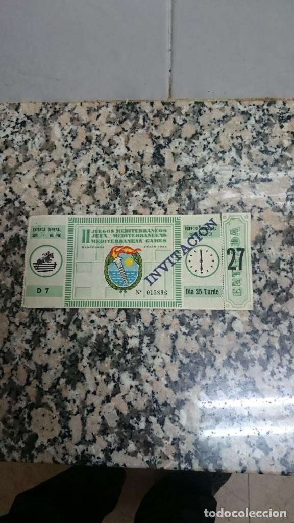 Sammelleidenschaft Sport: ENTRADA  INVITACION JUEGOS MEDITERRANEOS ESTADIO MUNICIPAL DE MONTJUICH  BARCELONA JULIO 1955