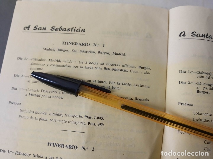 Coleccionismo deportivo: PROGRAMA DE LAS EXCURSIONES DEPORTIVAS DEL REAL MADRID Y EL ATLETICO. 1961 1962. VIAJES ESPA&Ntilde;A. - Foto 3