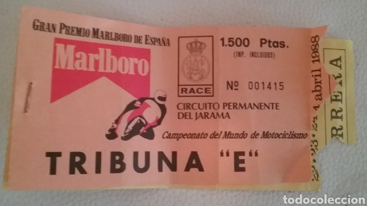 Sammelleidenschaft Sport: DOS ENTRADAS al CIRCUITO del JARAMA para Campeonato del mundo de motociclismo, abril 1988.