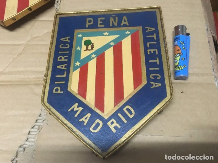 Sammelleidenschaft Sport: ATLETICO MADRID CUADRO METOPA HECHO EN MADERA PE&Ntilde;A ATLETICA PILARICA MADRID