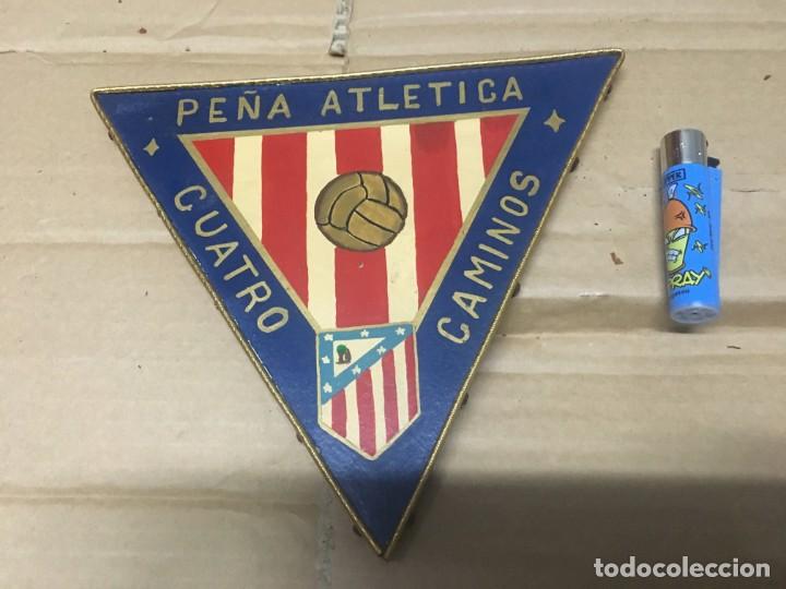 Sammelleidenschaft Sport: ATLETICO MADRID CUADRO METOPA HECHO EN MADERA PE&Ntilde;A ATLETICA CUATRO CAMINOS MADRID