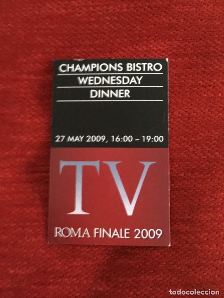 Coleccionismo deportivo: ENTRADA TICKET BISTRO FINAL UEFA CHAMPIONS LEAGUE BARCELONA MANCHESTER UNITED 2009 ROMA