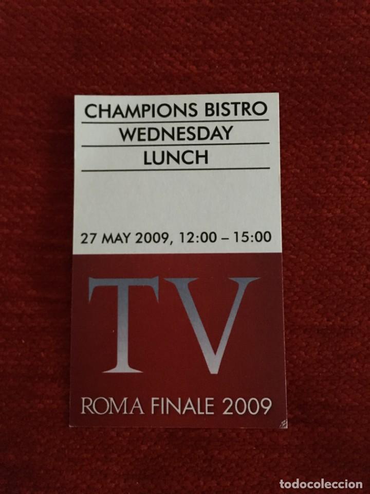 Coleccionismo deportivo: ENTRADA TICKET BISTRO FINAL UEFA CHAMPIONS LEAGUE BARCELONA MANCHESTER UNITED 2009 ROMA