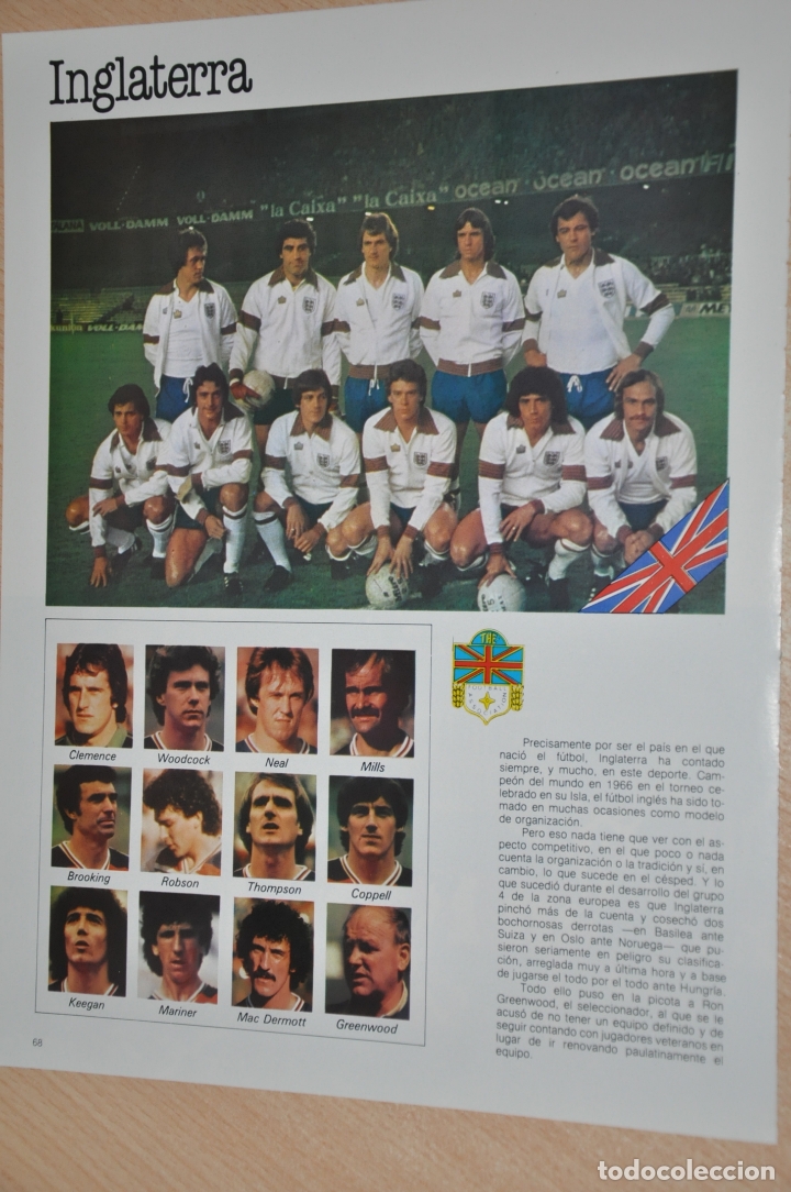 Coleccionismo deportivo: hoja seleccion futbol inglaterra 1982 - Foto 1