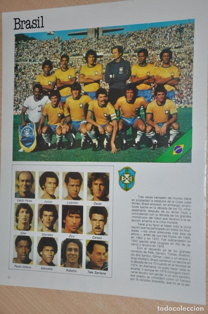 Coleccionismo deportivo: hoja seleccion futbol brasil 1982 - Foto 1