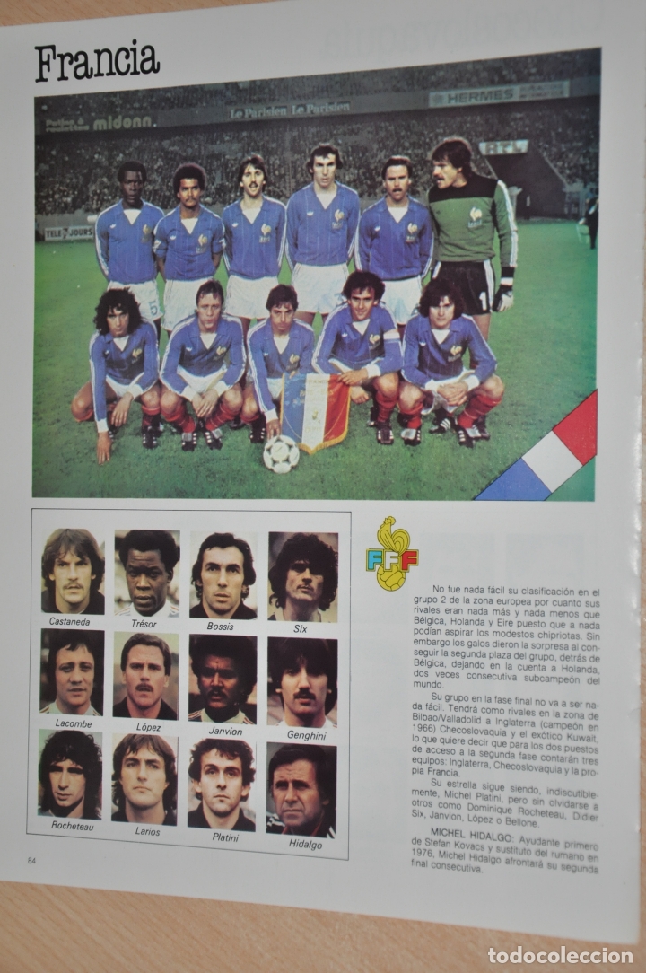 Coleccionismo deportivo: hoja seleccion futbol francia 1982 - Foto 1