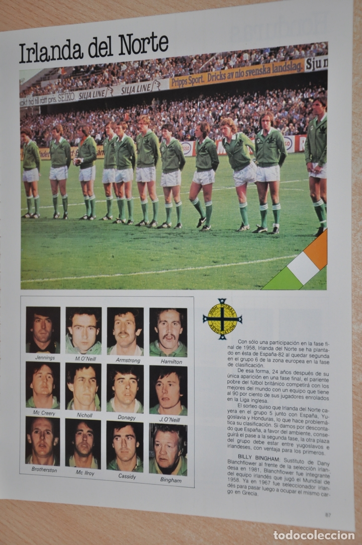 Sammelleidenschaft Sport: hoja seleccion futbol irlanda del norte 1982
