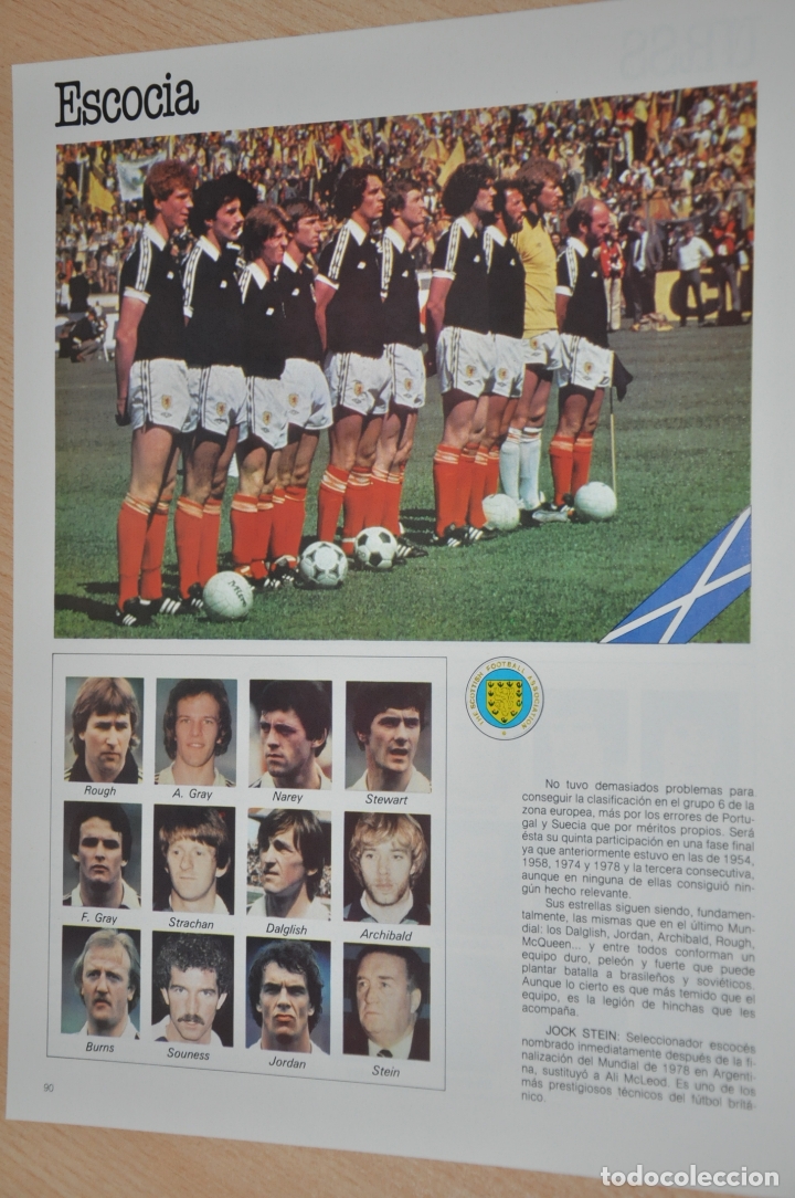 Coleccionismo deportivo: hoja seleccion futbol escocia 1982 - Foto 1