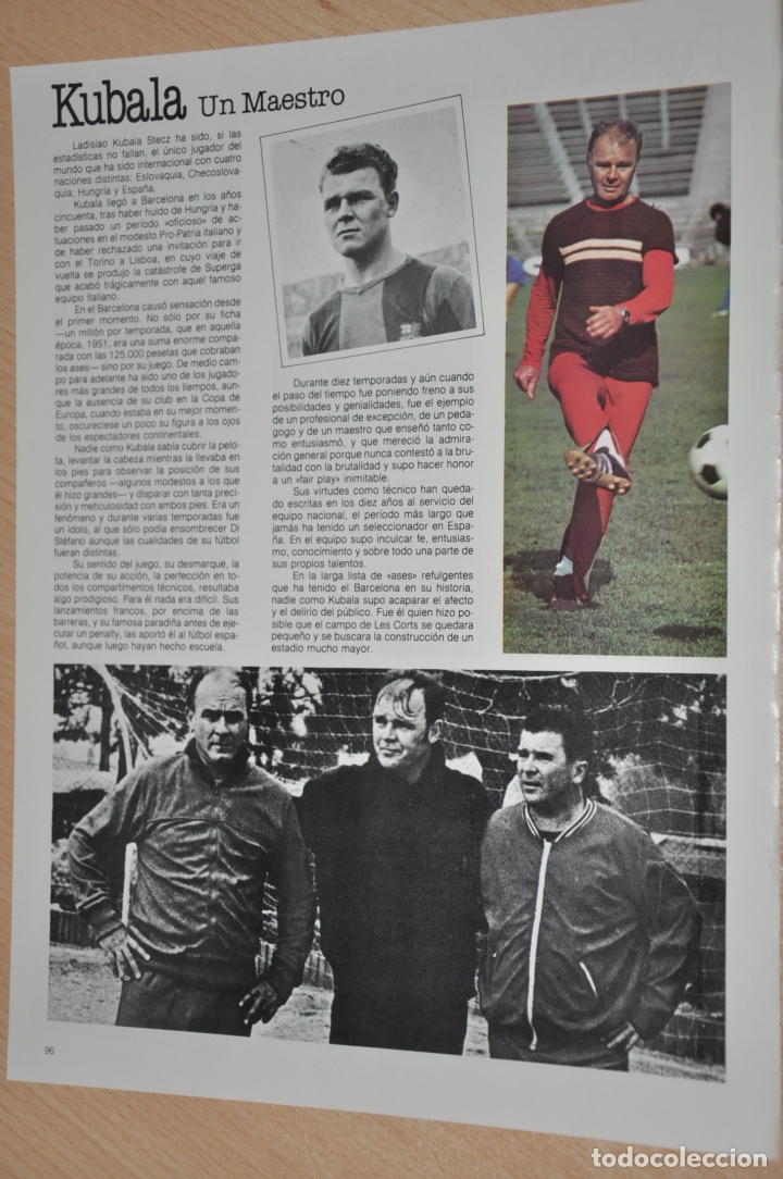 Coleccionismo deportivo: hoja futbolista kubala - Foto 1