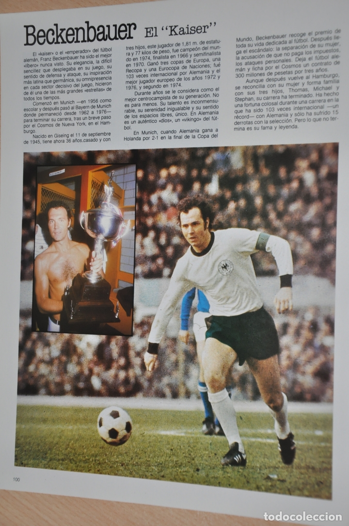 Coleccionismo deportivo: hoja futbolista beckenbauer - Foto 1