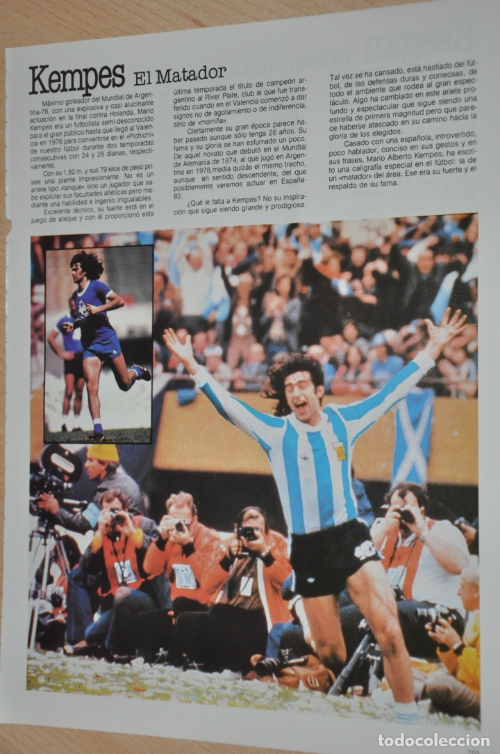 Coleccionismo deportivo: hoja futbolista kempes - Foto 1