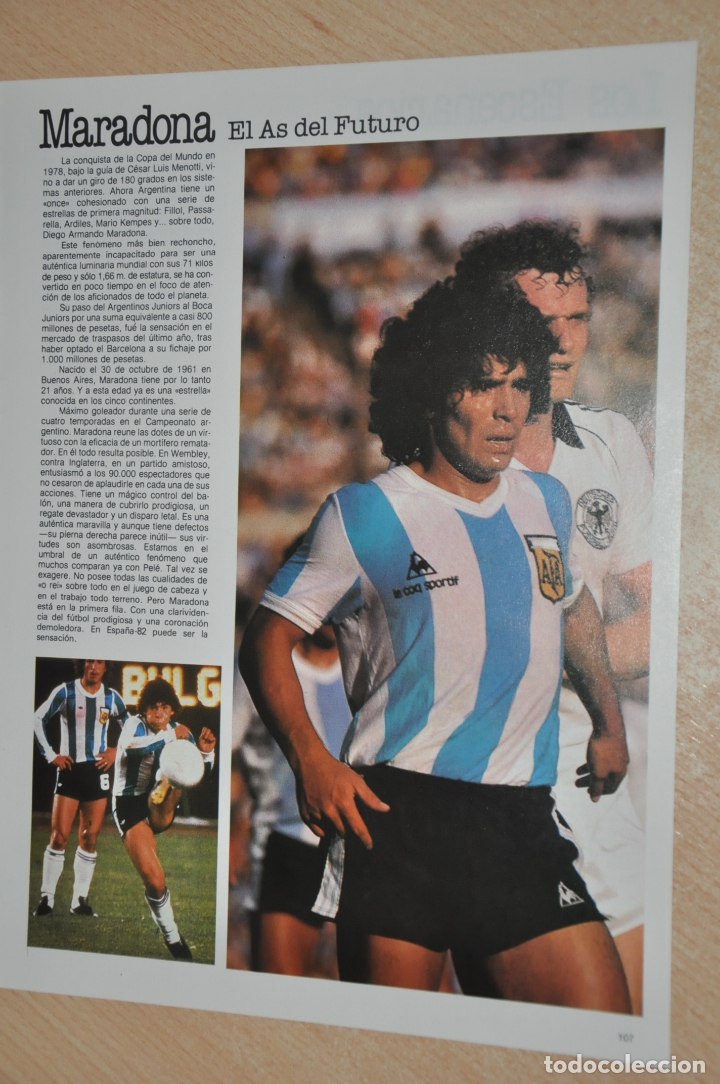 Coleccionismo deportivo: hoja futbolista maradona - Foto 1