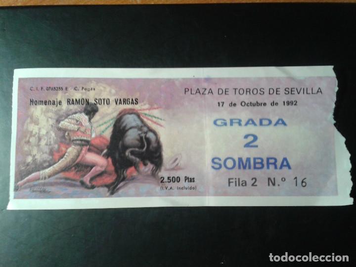 Coleccionismo deportivo: ENTRADA DE CORRIDA DE TOROS. SEVILLA. 1992 - Foto 1