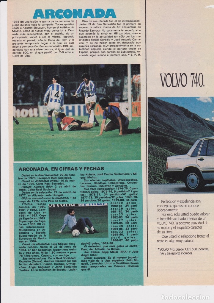 Coleccionismo deportivo: REAL SOCIEDAD: ARKONADA en acci&oacute;n - Foto 2