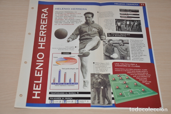 Sammelleidenschaft Sport: hoja ficha helenio herrera, futbol club barcelona
