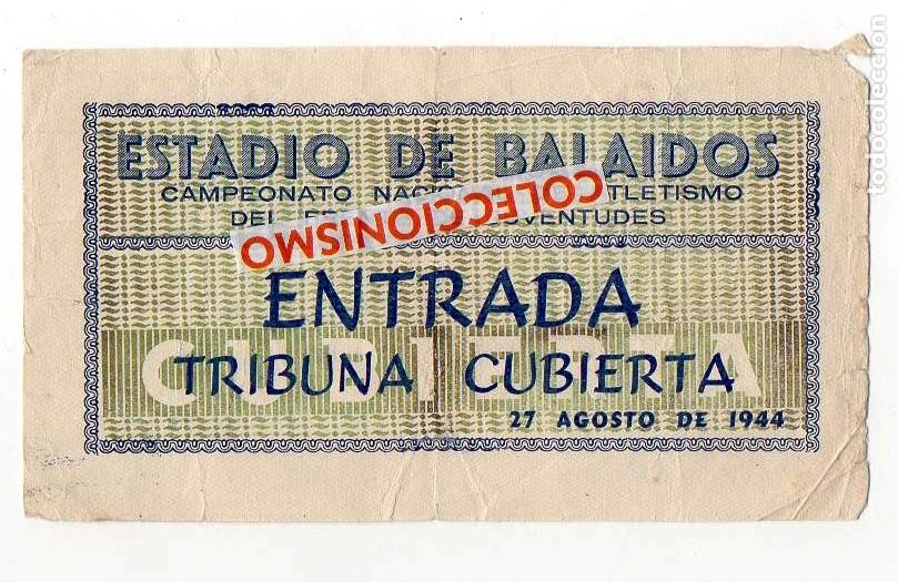 Sammelleidenschaft Sport: BALAIDOS. FRENTE DE JUVENTUDES. SELLO FALANGE. VER REVERSO. 1944. VIGO. ATLETISMO.