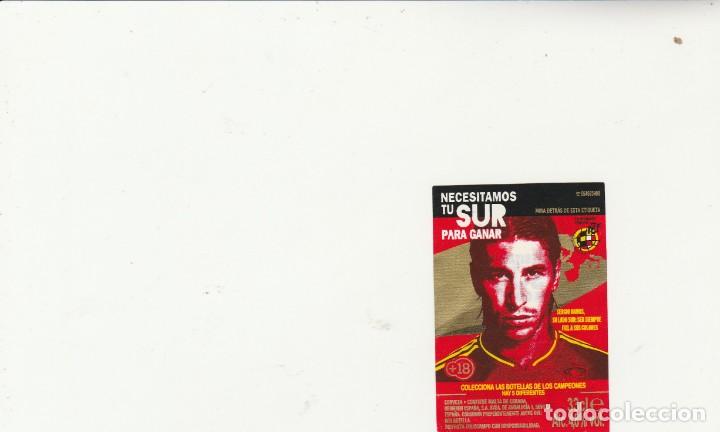 Coleccionismo deportivo: ETIQUETA CERVEZA CRUZCAMPO.SELECCION ESPA&Ntilde;OLA.EUROCOPA 2012 POLONIA SERGIO RAMOS