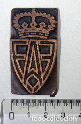 Sammelleidenschaft Sport: sello de imprenta de la federacion de futbol de asturias , en cobre