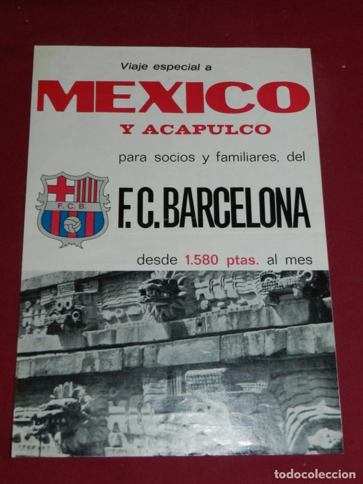 Sammelleidenschaft Sport: FC Barcelona Publicidad Viaje a Mexico y Acapulco para Socios FC Barcelona 1974 , 4 pag,