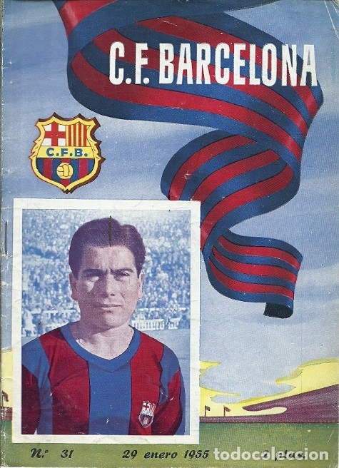 Coleccionismo deportivo: PROGRAMA OFICIAL C F BARCELONA N&ordm; 31 29 ENERO 1955 - Foto 1