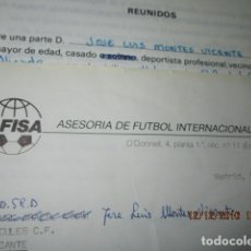 Coleccionismo deportivo: CONTRATO SOBRE FUTBOL AFISA INTERNACIONAL 1987 JUGADOR DEL HERCULES Y U.D .MELILLA JOSE L. MONTES. Lote 134961550