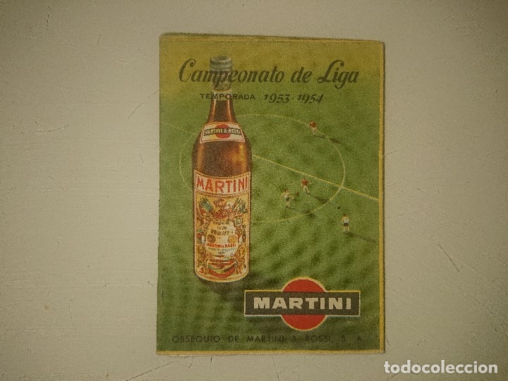 Collectionnisme sportif: Calendario de partidos de futbol de MARTINI temporada 1953-1954 , Trofeo Martini & Rossi