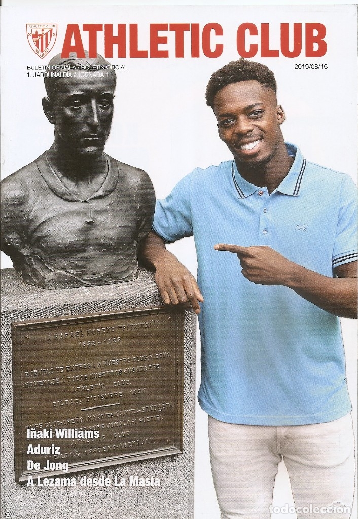 Collectionnisme sportif: PROGRAMA OFICIAL ATHLETIC CLUB: ATHLETIC-FUTBOL CLUB BARCELONA.JORNADA 1. 2019-20. FUTBOL. NUEVO