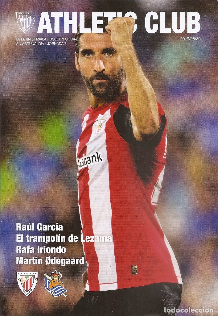 Collectionnisme sportif: PROGRAMA OFICIAL ATHLETIC CLUB: ATHLETIC-REAL SOCIEDAD. JORNADA 3. 2019-20. FUTBOL. NUEVO
