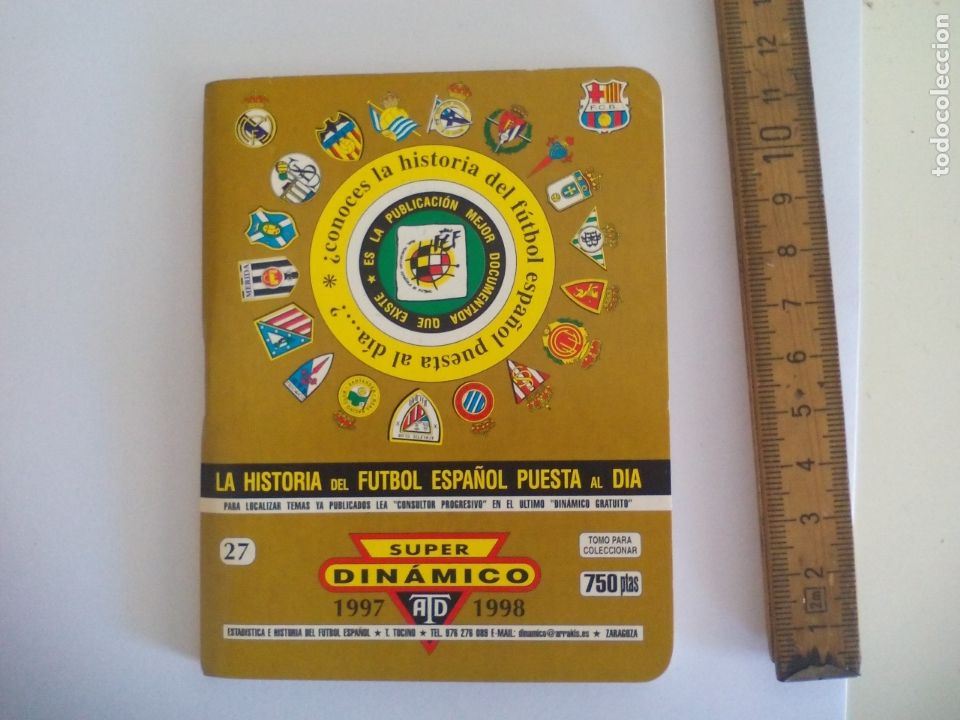 Collectionnisme sportif: SUPER Din&aacute;mico.160 p&aacute;ginas, Historia F&uacute;tbol Temporada 1997-1998. TOMO n&ordm; 27 Espa&ntilde;a