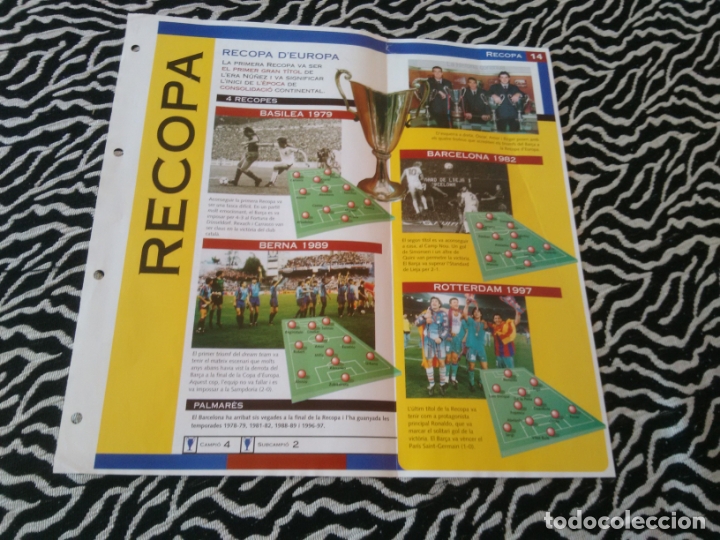 Collectionnisme sportif: 14 HOJA RECOPA BAR&Ccedil;A 100 UN SEGLE DE LA A, A LA Z LA VANGUARDIA FIATC 1899-1999 CENTENARIO (CATAL&Aacute;N)