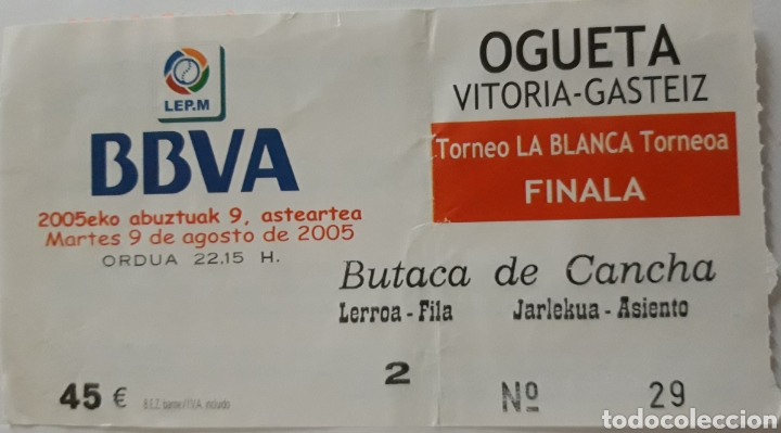 Coleccionismo deportivo: ENTRADA FINAL FERIA DE LA BLANCA PELOTA 2005 - Foto 1