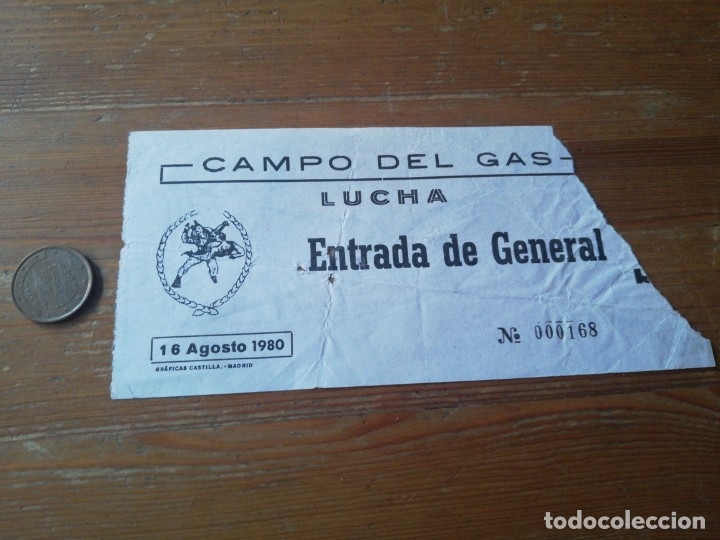 Coleccionismo deportivo: Entrada Lucha. Campo del Gas. 1980. - Foto 1