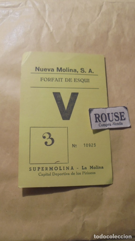Collectionnisme sportif: ESQUI - LA MOLINA - ANTIGUO FORFAIT DE ESQUI A&Ntilde;OS 70/80 NUEVA MOLINA S.A. SUPERMOLINA - LA MOLINA V