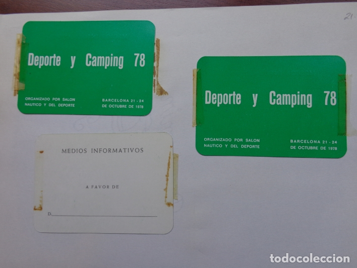 Coleccionismo deportivo: 3 PASE PRENSA - SAL&Oacute;N DEPORTE Y CAMPING - 1978 - Foto 1