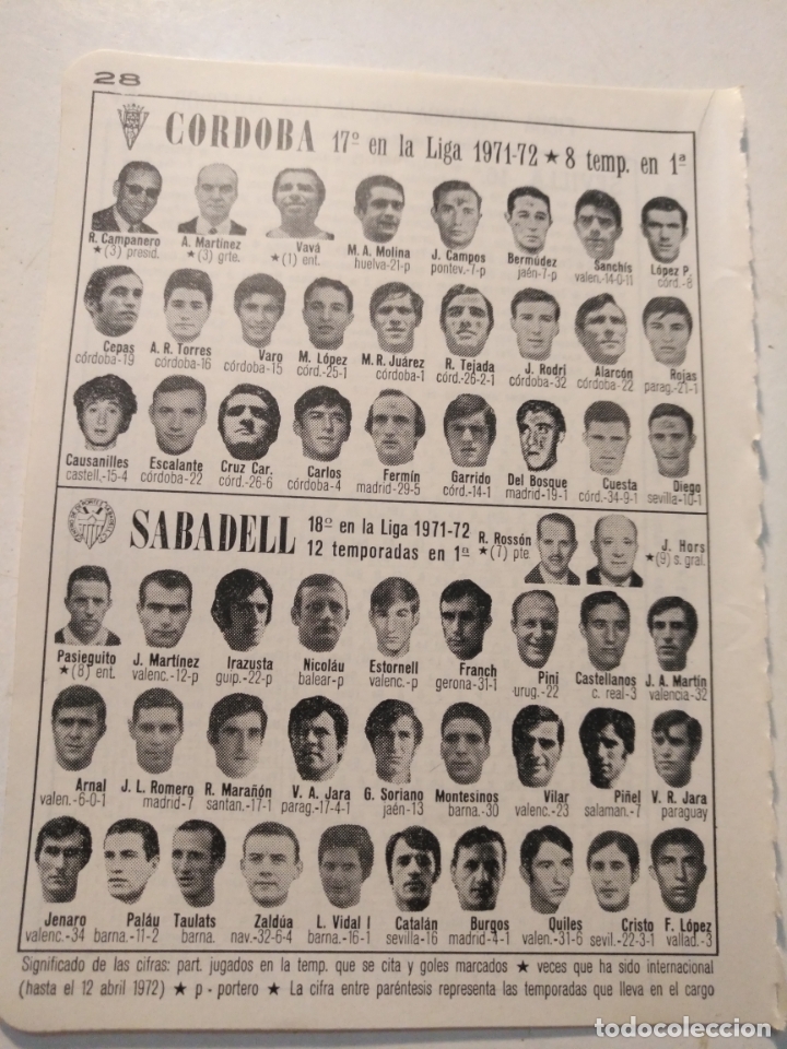 Collectionnisme sportif: antigua peque&ntilde;a hoja deportiva - futbol - jugadores club equipo cordoba sabadell