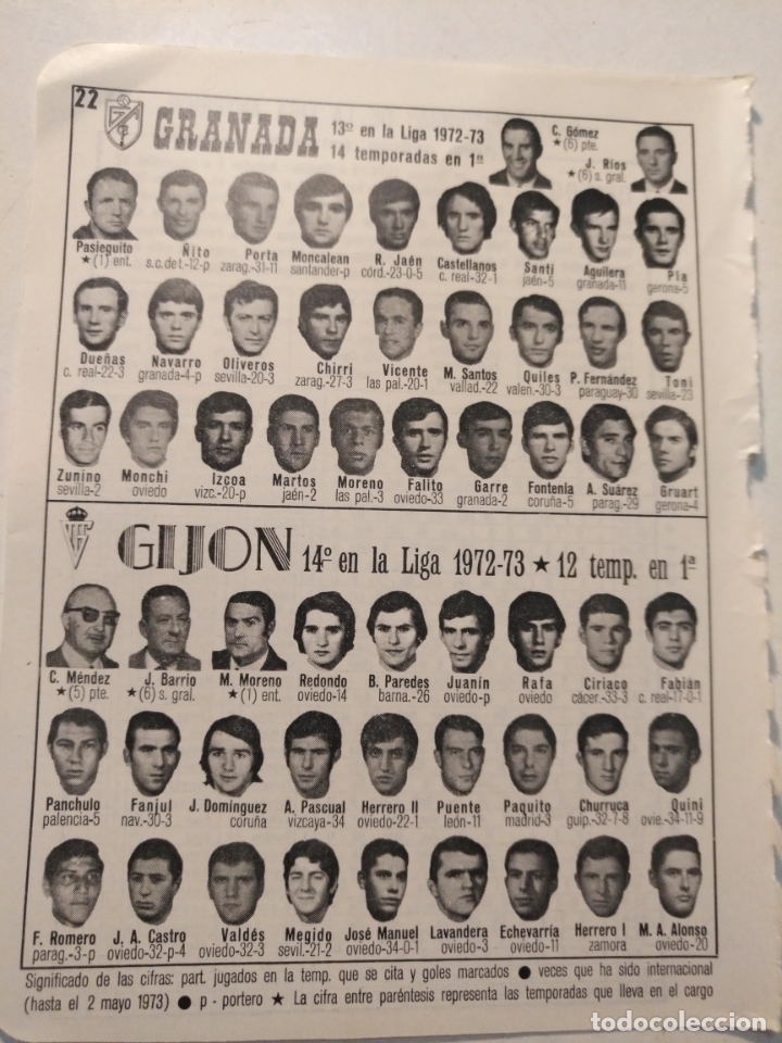 Collectionnisme sportif: antigua peque&ntilde;a hoja deportiva - futbol - jugadores club equipo granada gijon