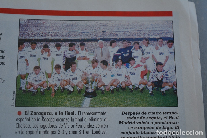 Sports collectibles: RECORTE DE LA REVISTA DON BALON.TEMPORADA 94-95.REAL MADRID CAMPE&Oacute;N DE LIGA