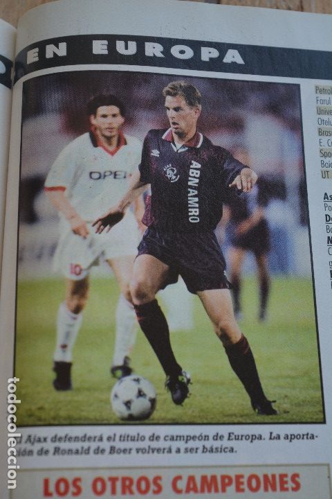 Sports collectibles: RECORTE DE LA REVISTA DON BALON.TEMPORADA 94-95.FOTO DE RONALD DE BOER (AJAX)