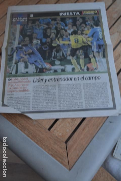 Sammelleidenschaft Sport: MUNDO DEPORTIVO.LOS HEROES DEL TRIPELETE 2008-09.INIESTA.4 PAGINAS CON FOTOS