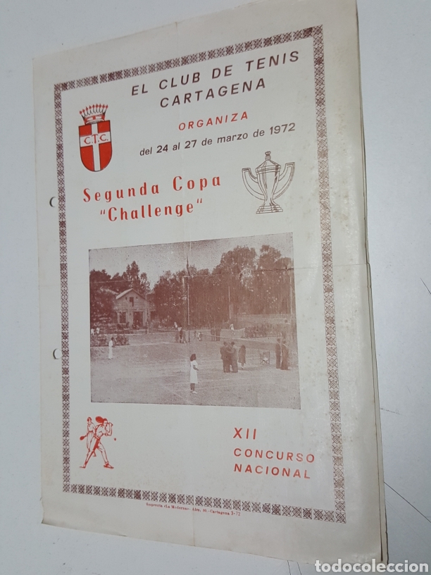 Sammelleidenschaft Sport: Copa challenge Club de tenis Cartagena a&ntilde;o 1972