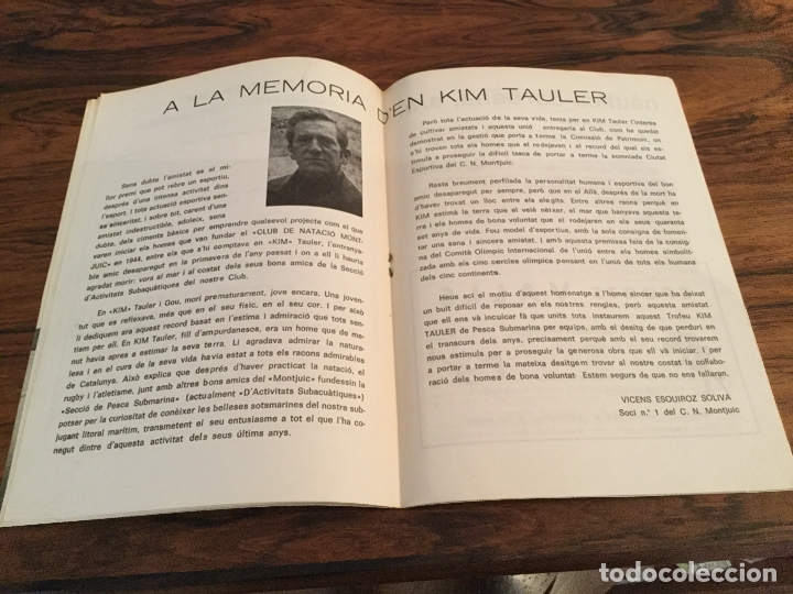 Coleccionismo deportivo: PROGRAMA I TROFEU KIM TAULER PESCA SUBMARINA 1975 MATARO - Foto 4