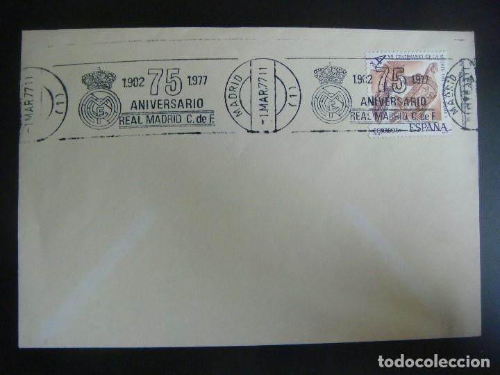 Sammelleidenschaft Sport: SOBRE CON EL MATASELLO DEL 75 ANIVERSARIO DEL REAL MADRID 1902-1977