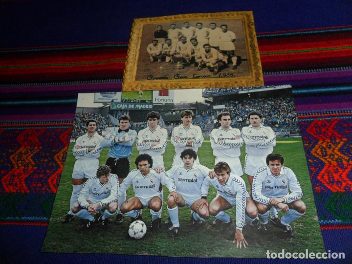 Sammelleidenschaft Sport: PEGATINA ADHESIVO REAL MADRID A&Ntilde;OS 80 QUINTA DEL BUITRE 18X13 CMS. REGALO CAMPE&Oacute;N COPA EUROPA DEL 56